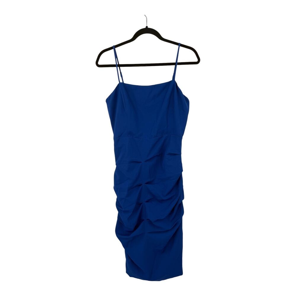 Bardot Brielle Sleeveless Tiered Ruched Midi Dress Cobalt Blue size 10 L